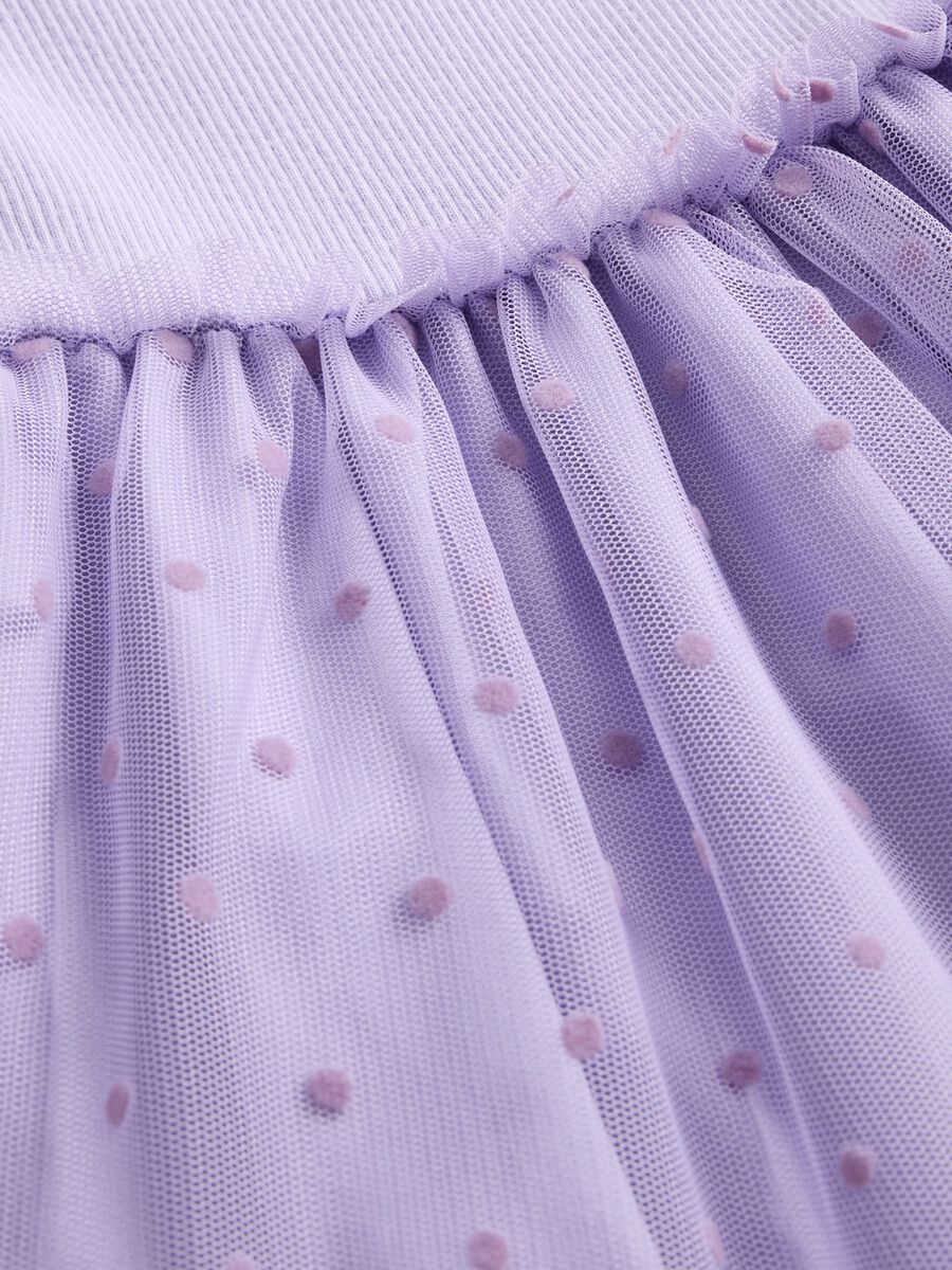 Purple dress in mixed materials with tulle_3