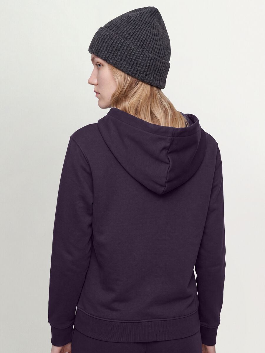 Felpa viola in misto cotone con cappuccio regular fit_3