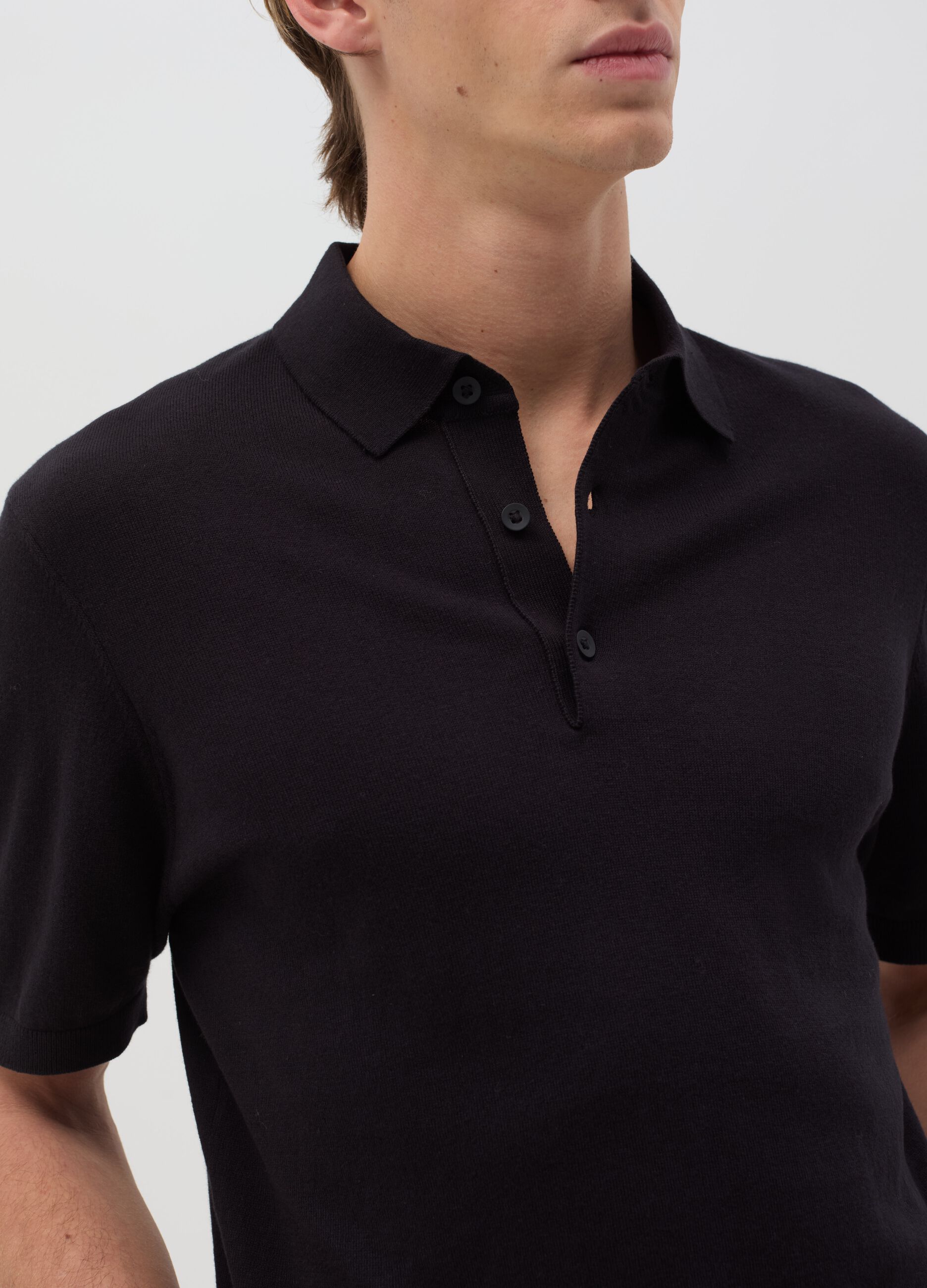 Polo shirt in solid colour cotton