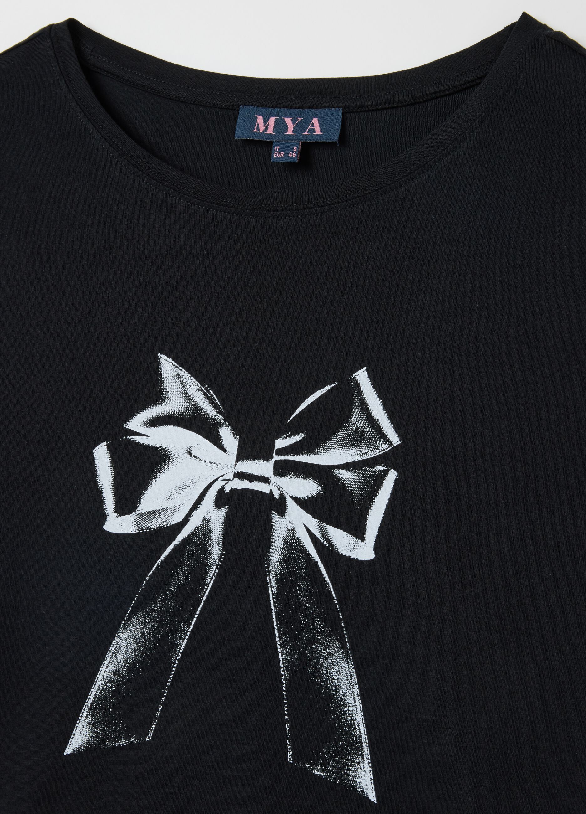 Regular fit black pure cotton T-shirt