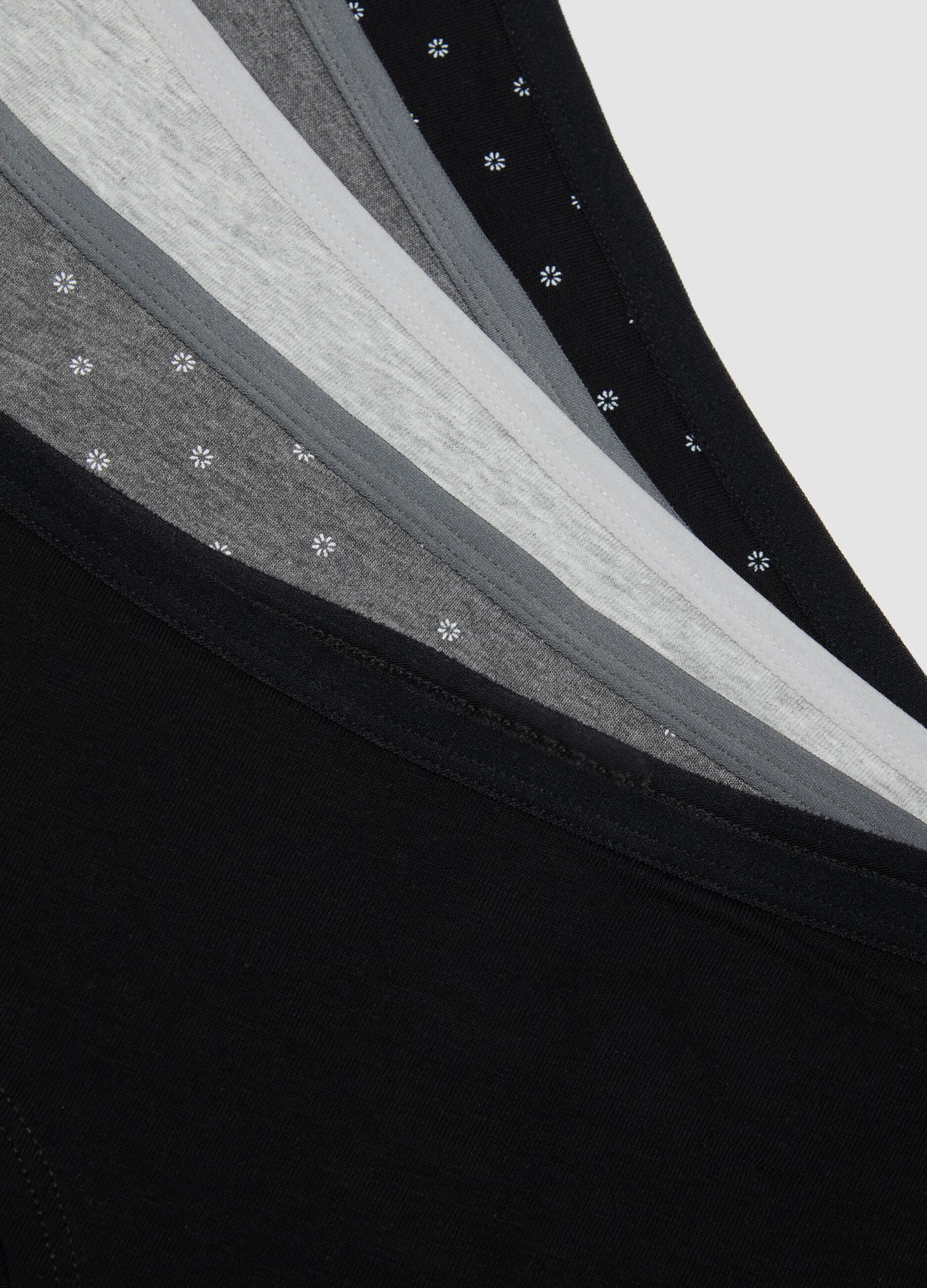 Pack of five black stretch-fabric briefs