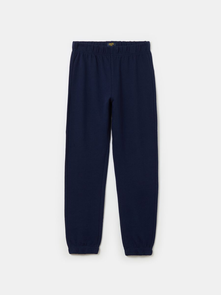 Fleece joggers with elasticated edging_0