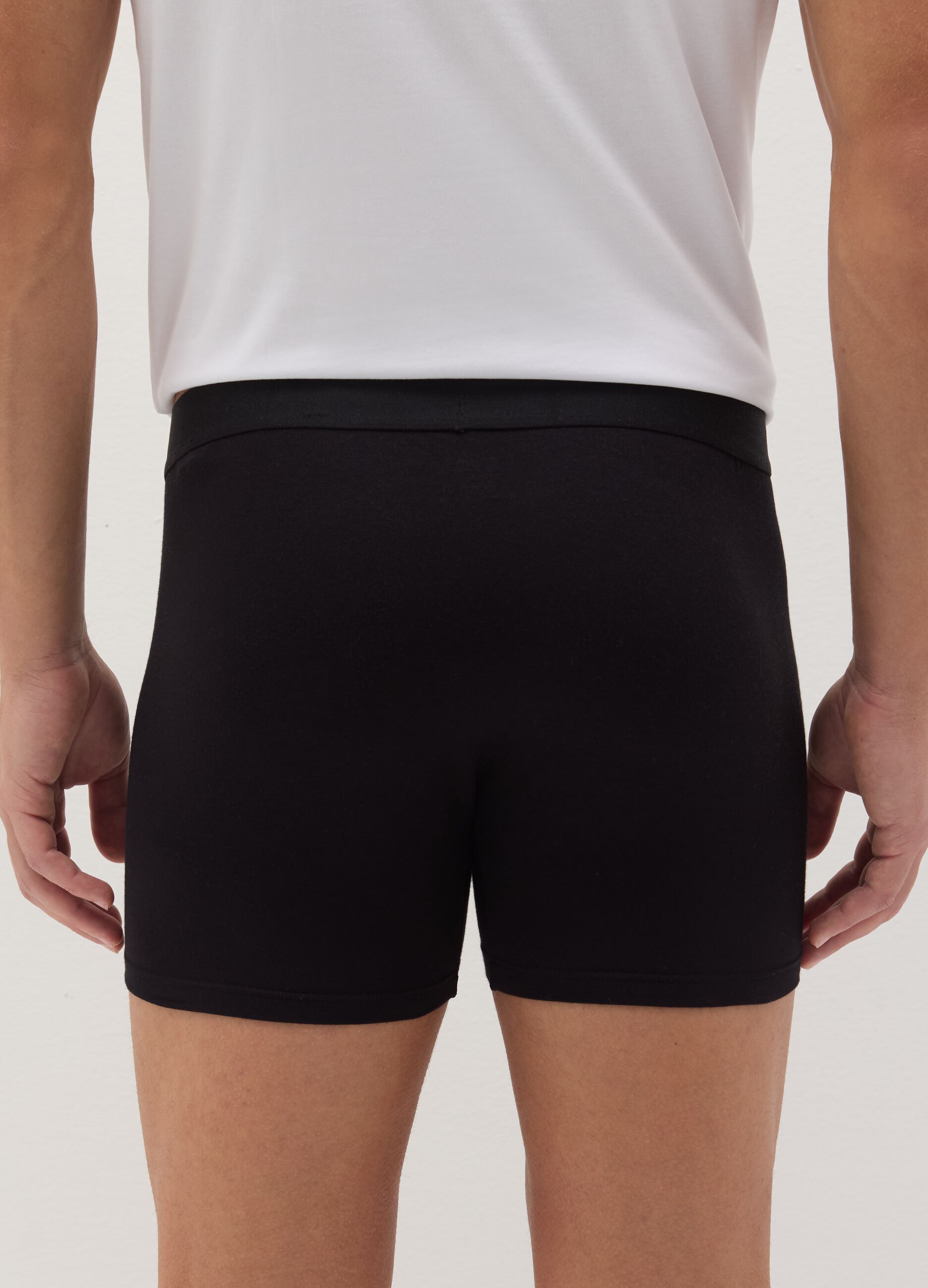 Midi boxer shorts in stretch cotton