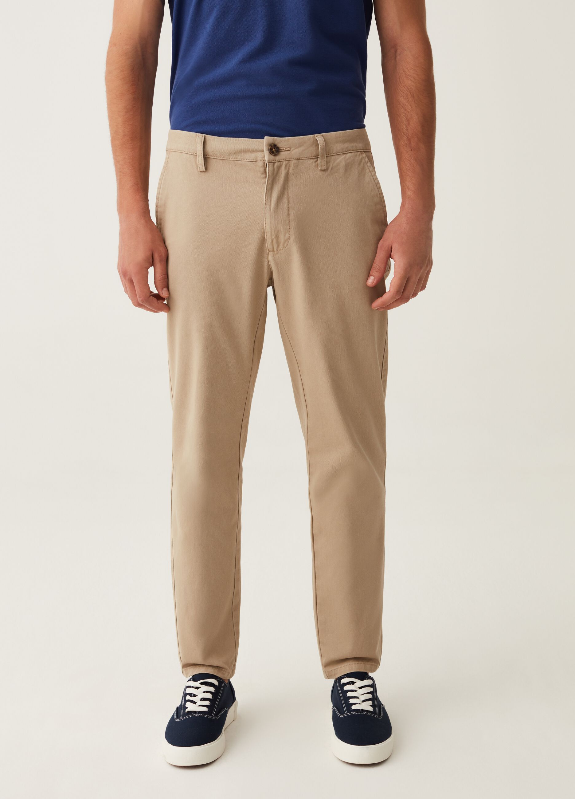 Pantalone chino in twill di cotone_1