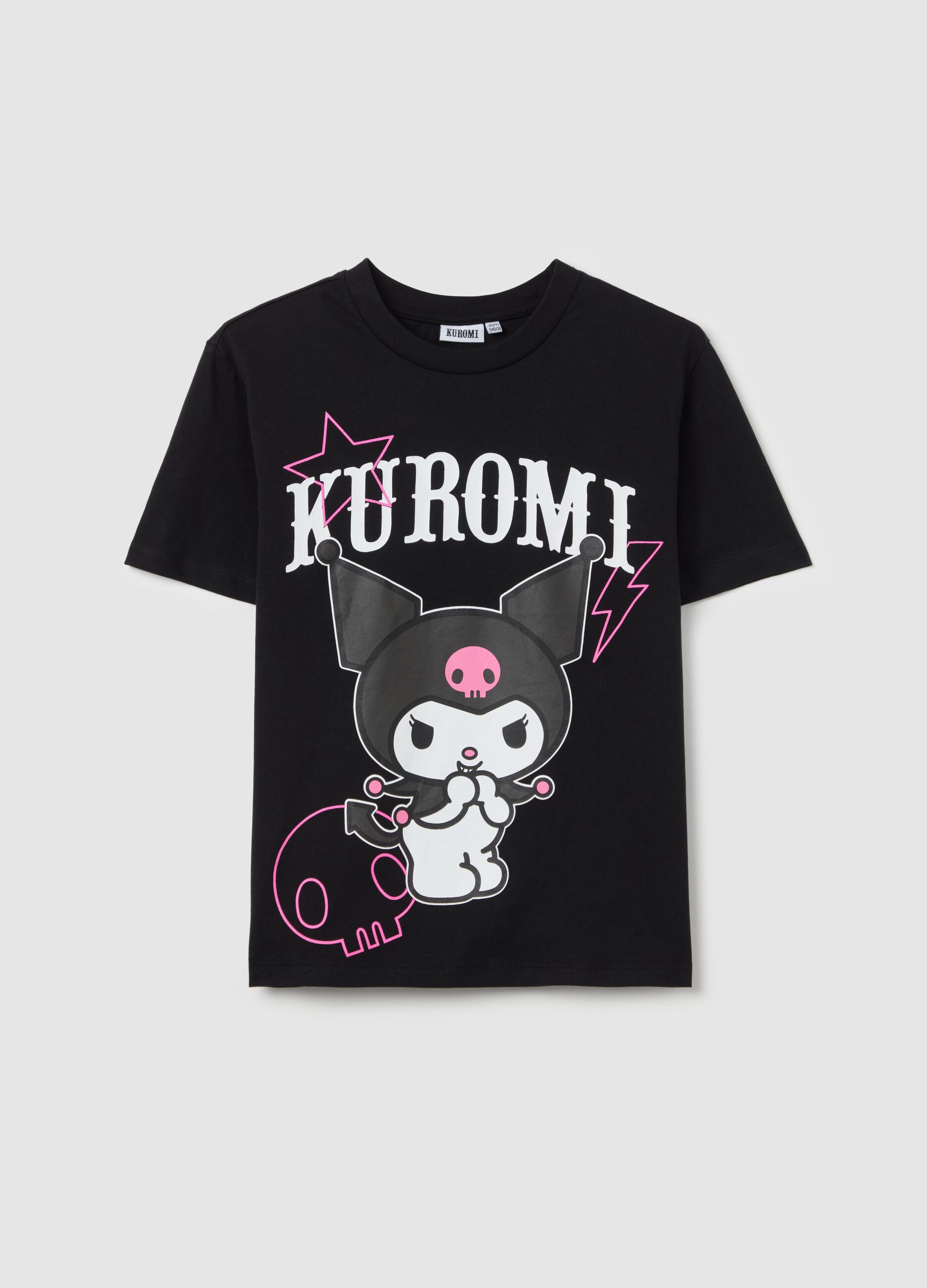 Cotton T-shirt with Kuromi print