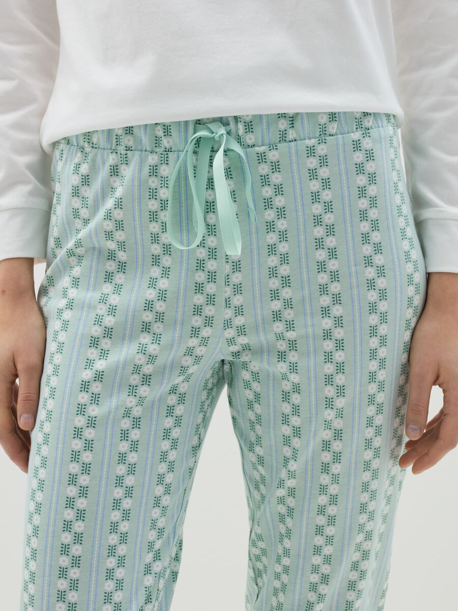 Pyjama trousers with small flowers motif_3