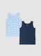2-pack of blue and light blue organic cotton regular-fit vests for boys_0