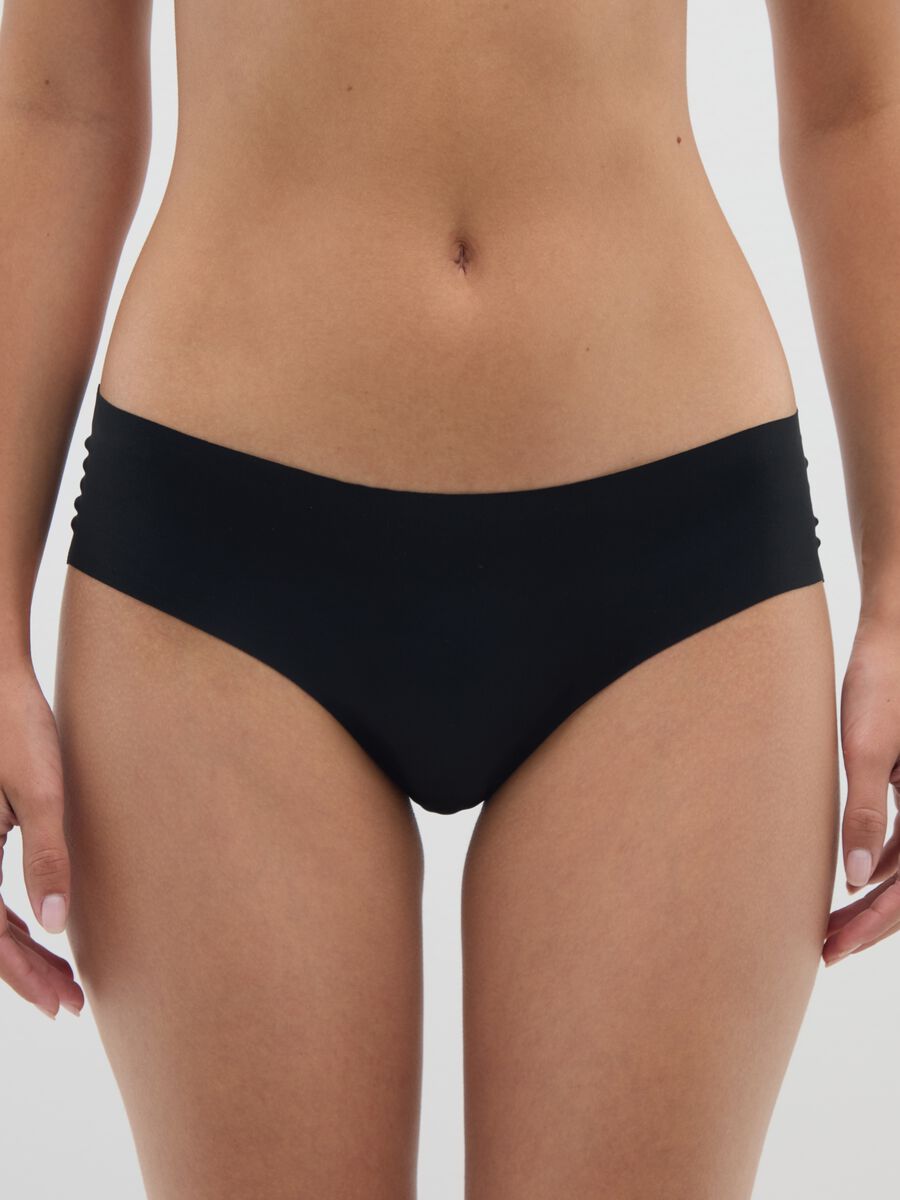 Women's black stretch fabric briefs_1