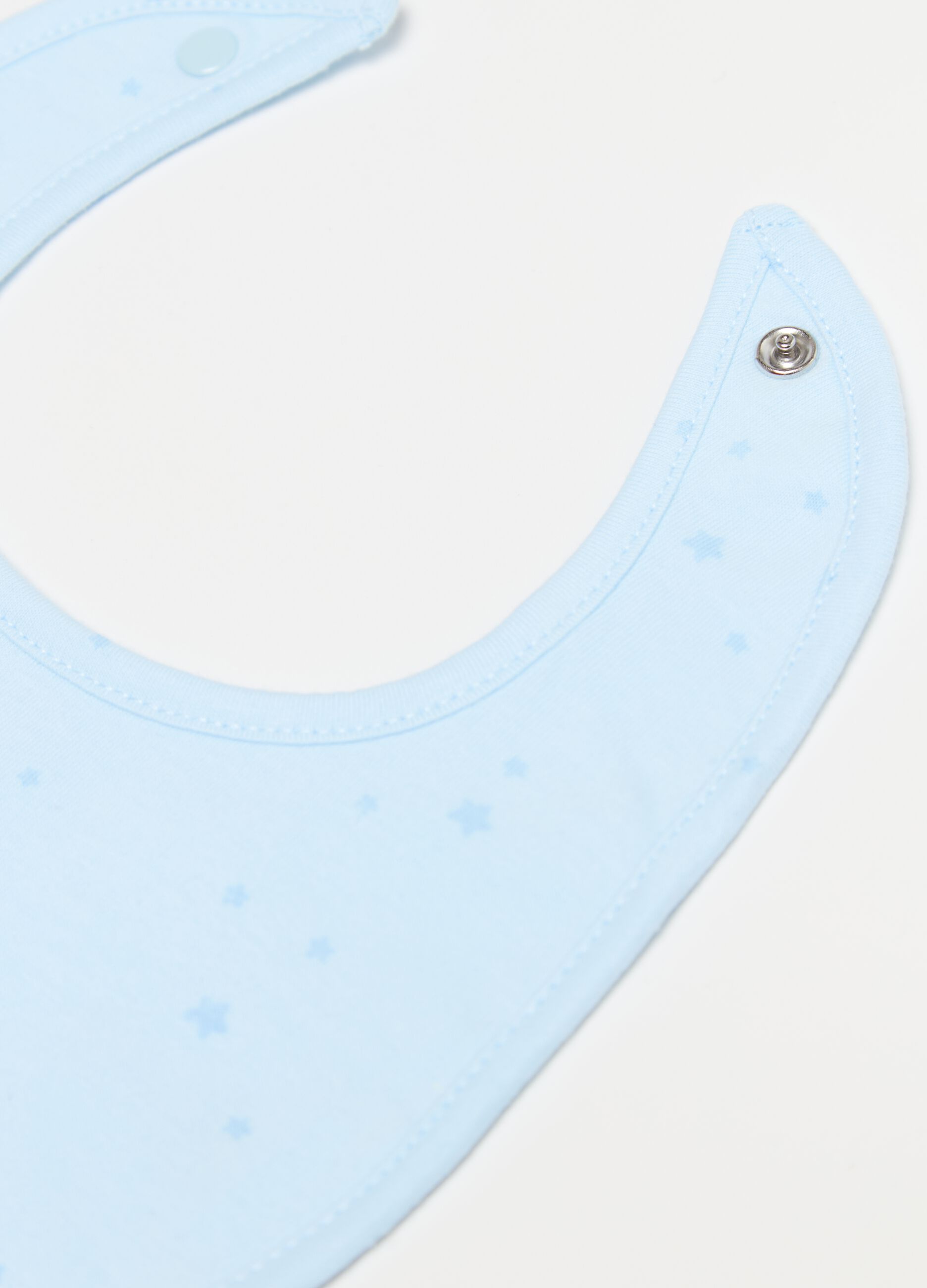 Two-pack bibs with stars print and embroidery