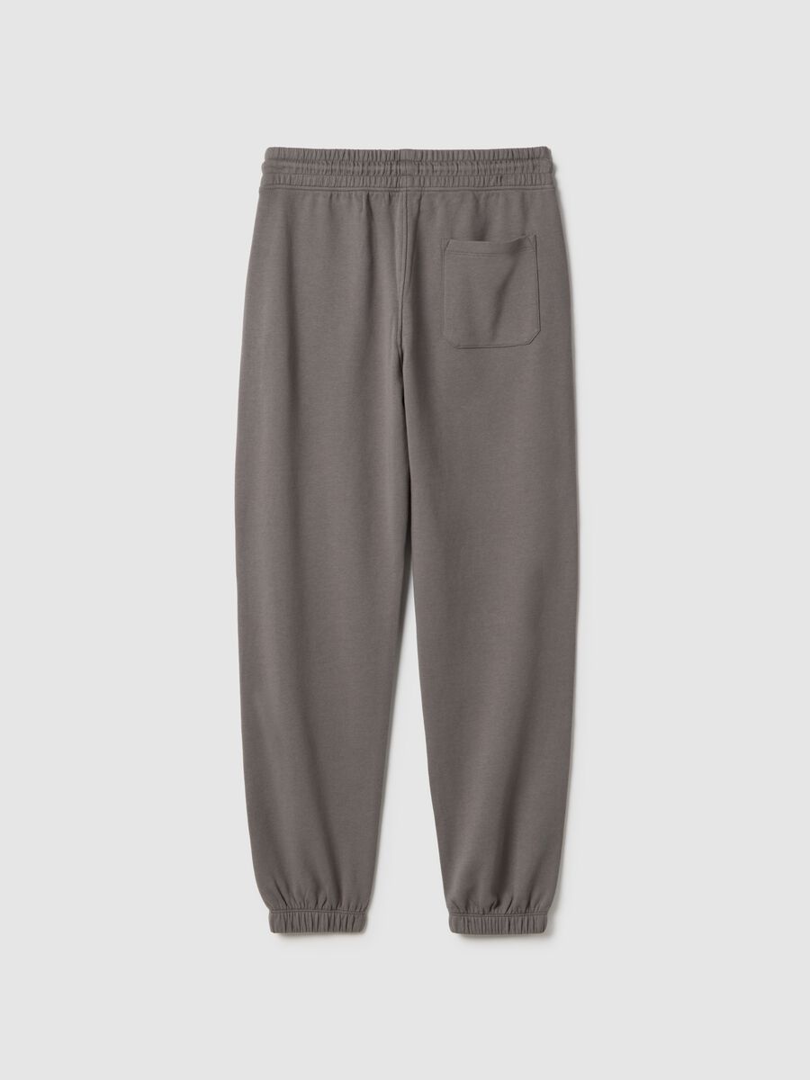 Pantaloni jogger in puro cotone grigio da ragazzo regular fit_4