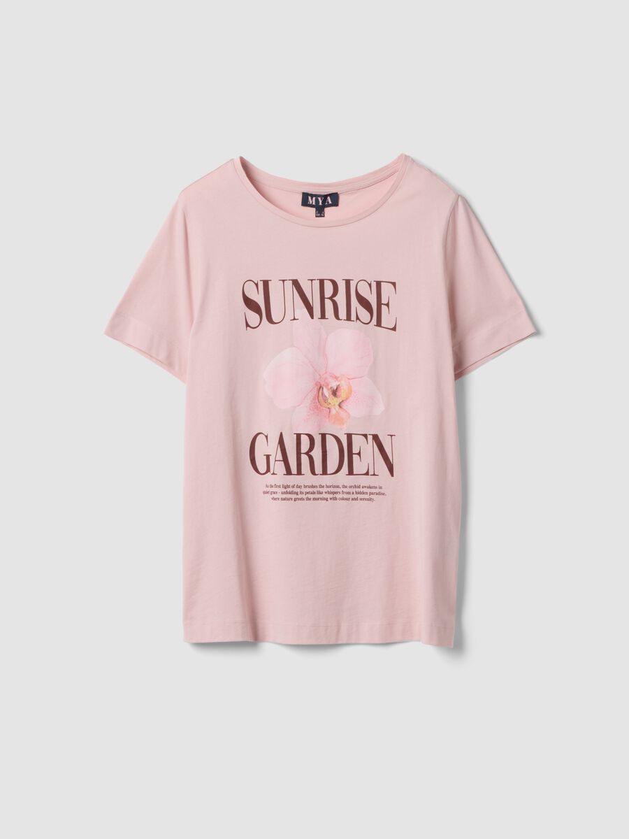 Pink pure cotton T-shirt with print, regular fit_4