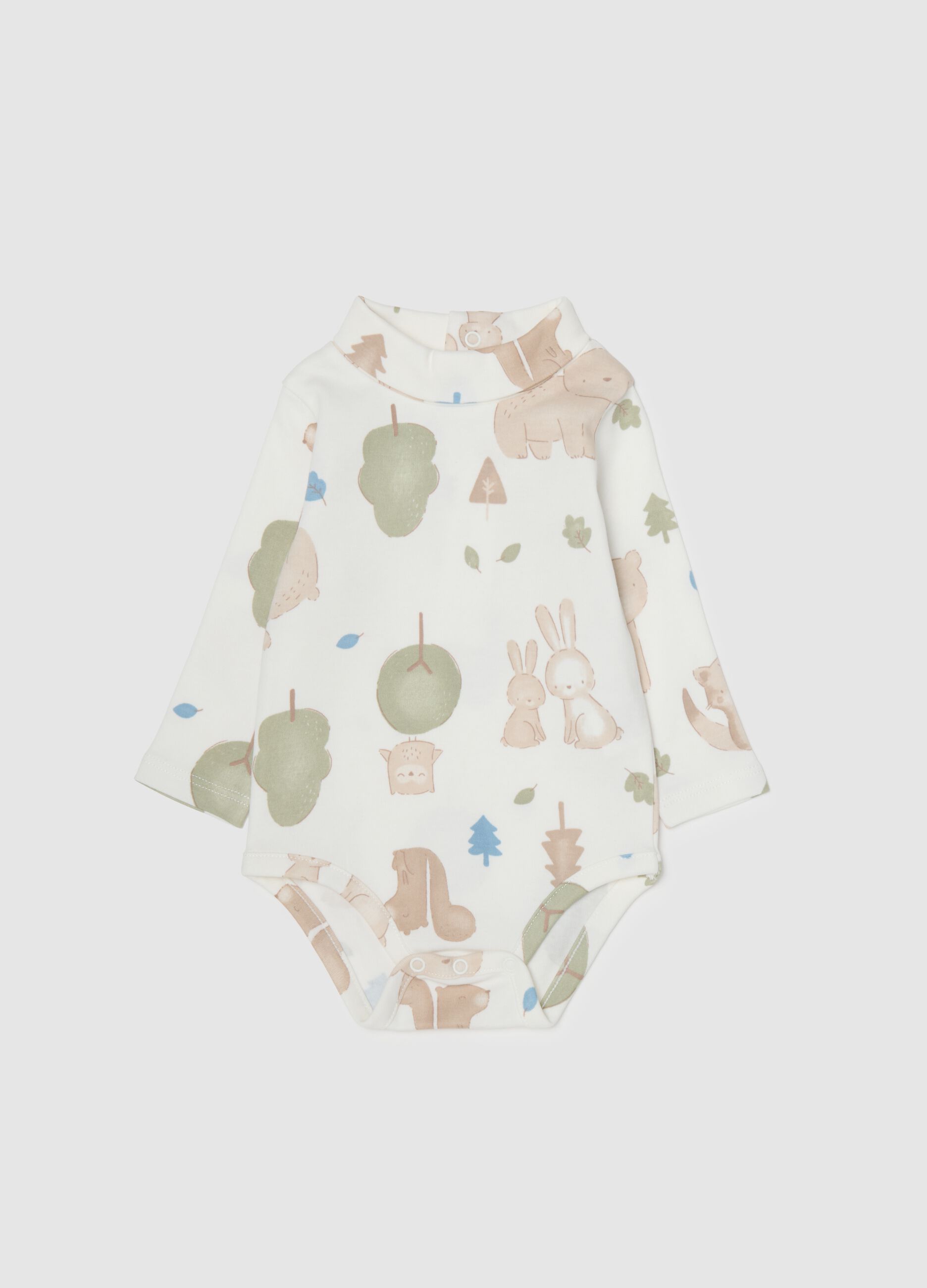 Newborn cotton bodysuit in multicolour