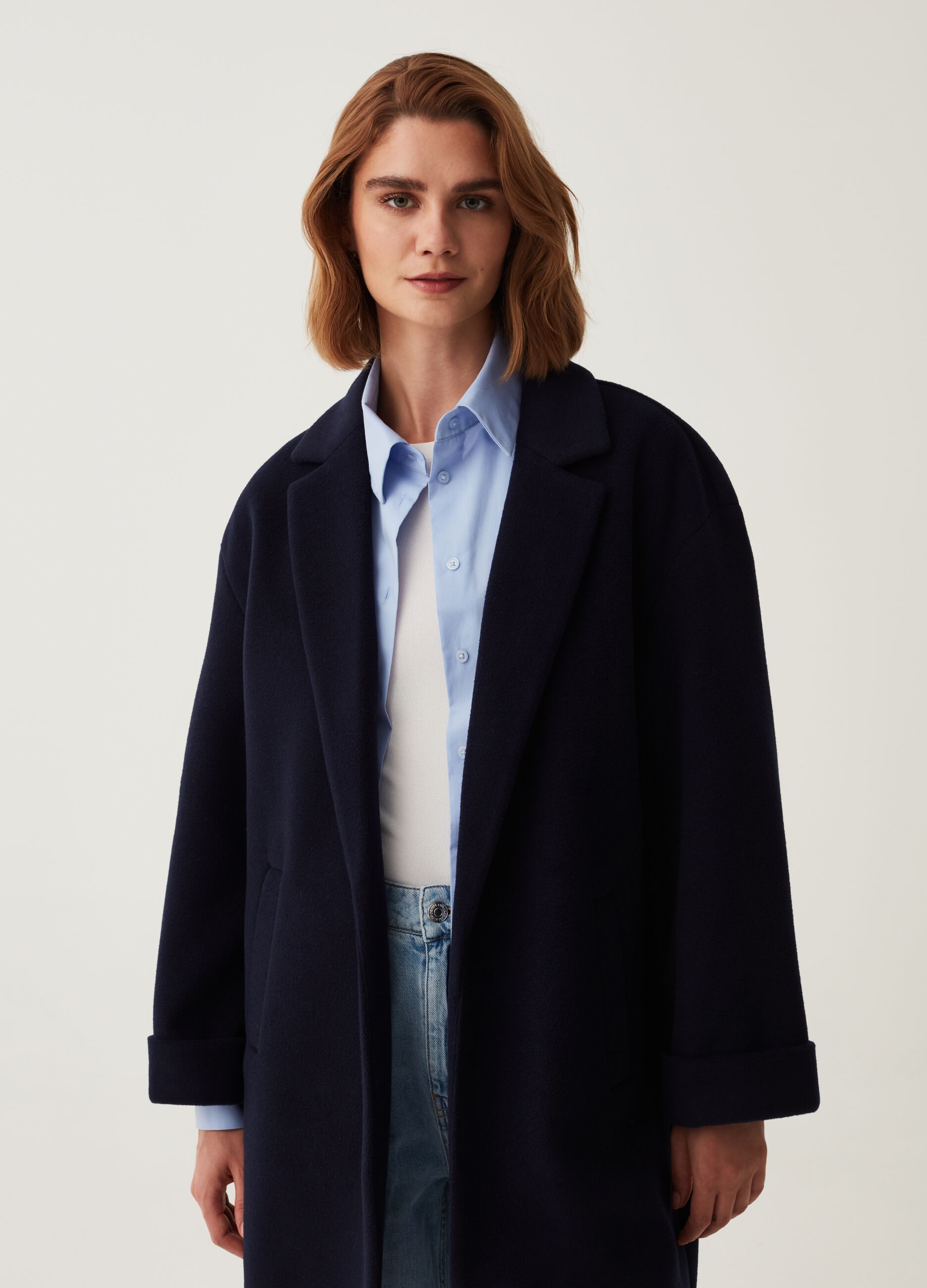 Cappotto lungo aperto in panno_1
