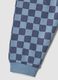 Blue organic cotton baby pyjamas with checked trousers_3