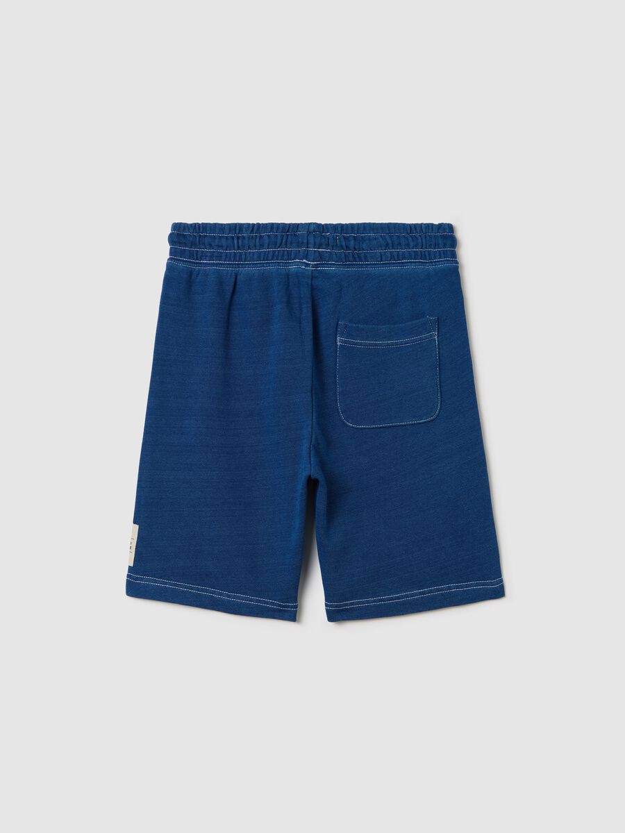 Short blue trousers in 100% cotton_4