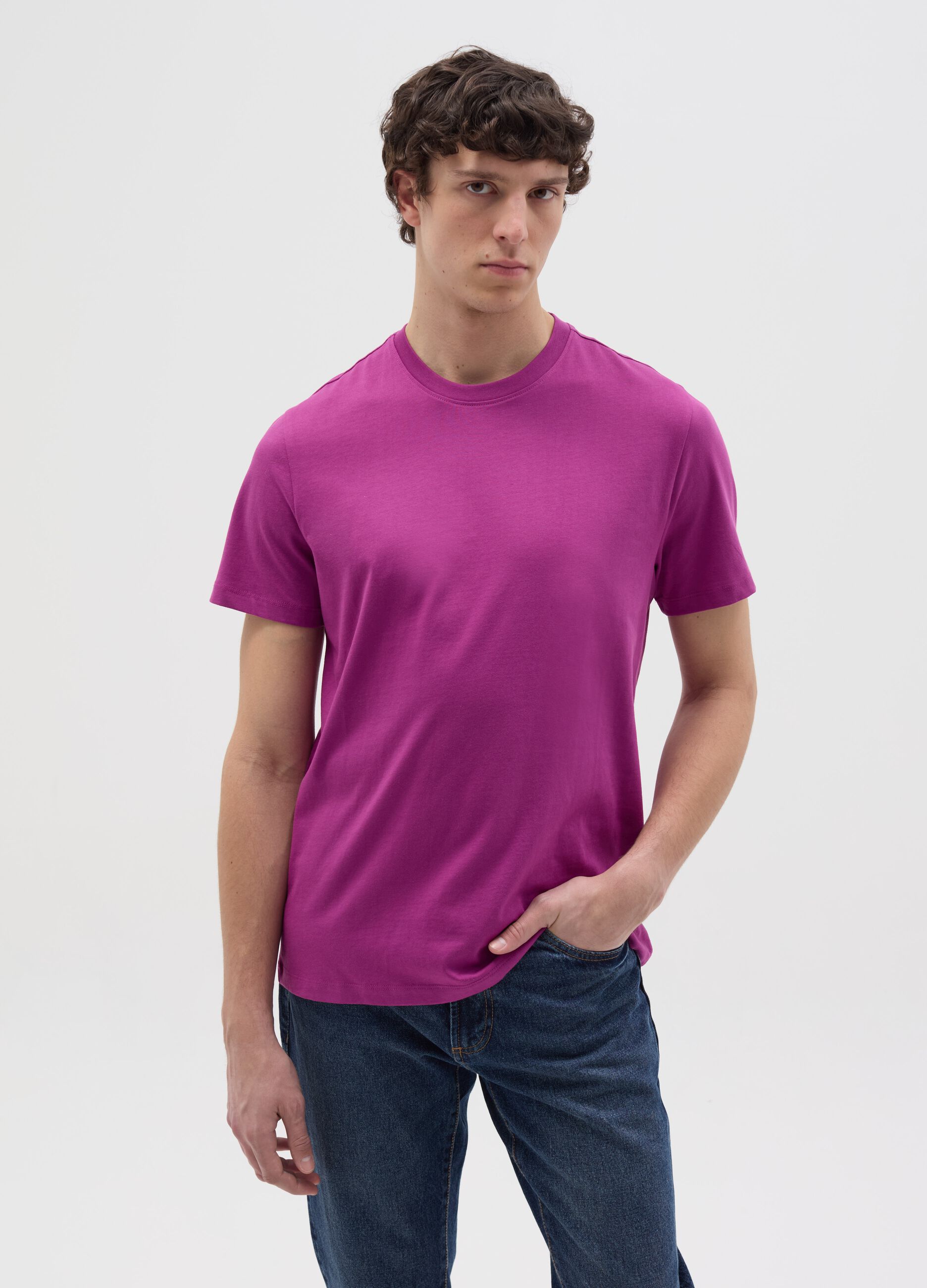 T-shirt in cotone bio con scollo rotondo