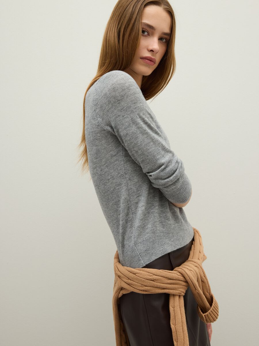 Grey Pure Wool Sweater Regular Fit_0
