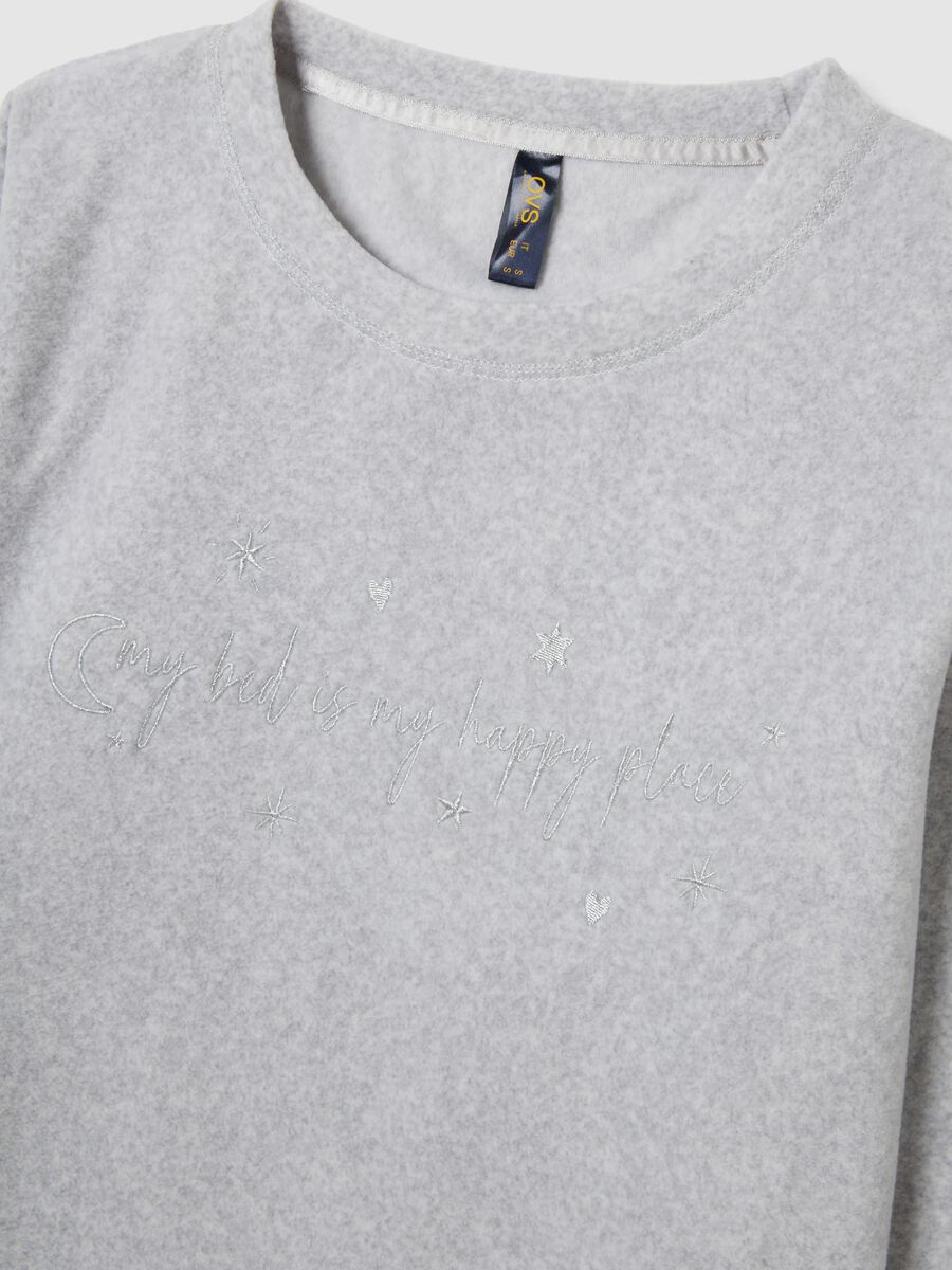 Grey regular fit pyjama top_1
