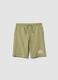 Green pure cotton jogger shorts for boys with elasticated waistband_3