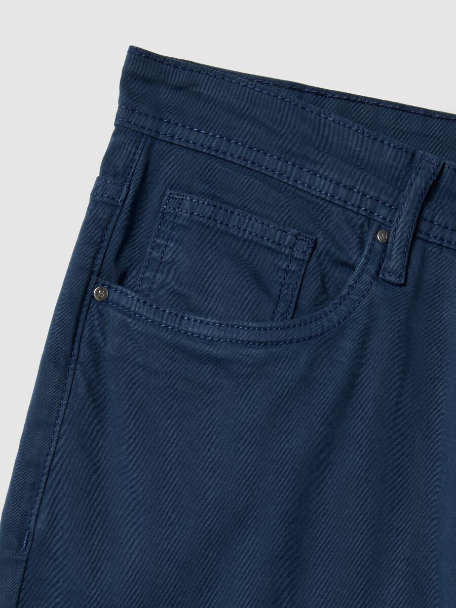 Blue cotton stretch skinny fit trousers_5
