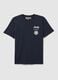 Regular fit dark blue pure cotton T-shirt_4