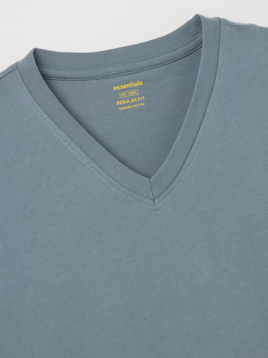 Organic cotton T-shirt with V neck_5