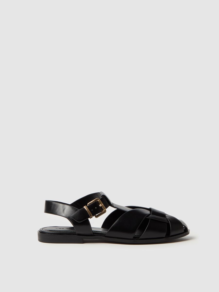 Flat sandals with round toe_0