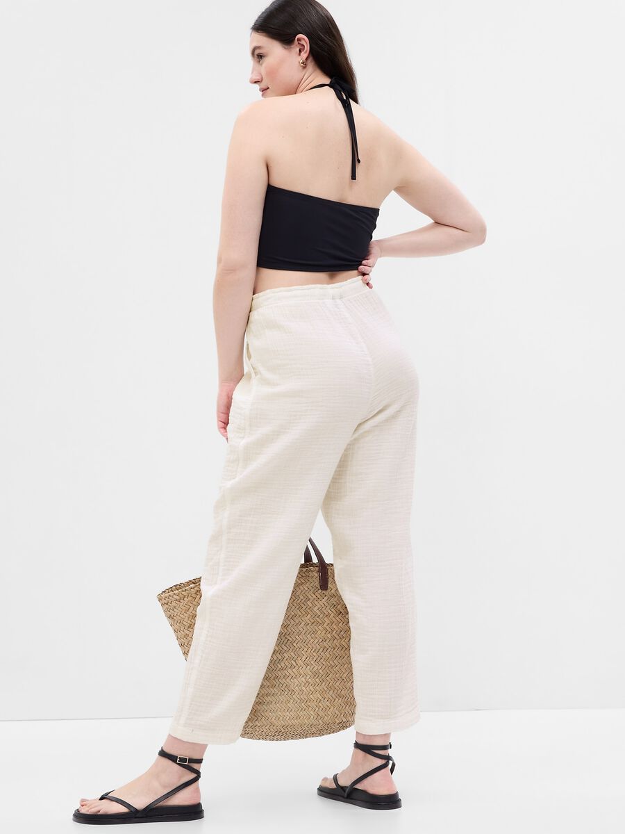 Straight-fit trousers in cotton gauze_3