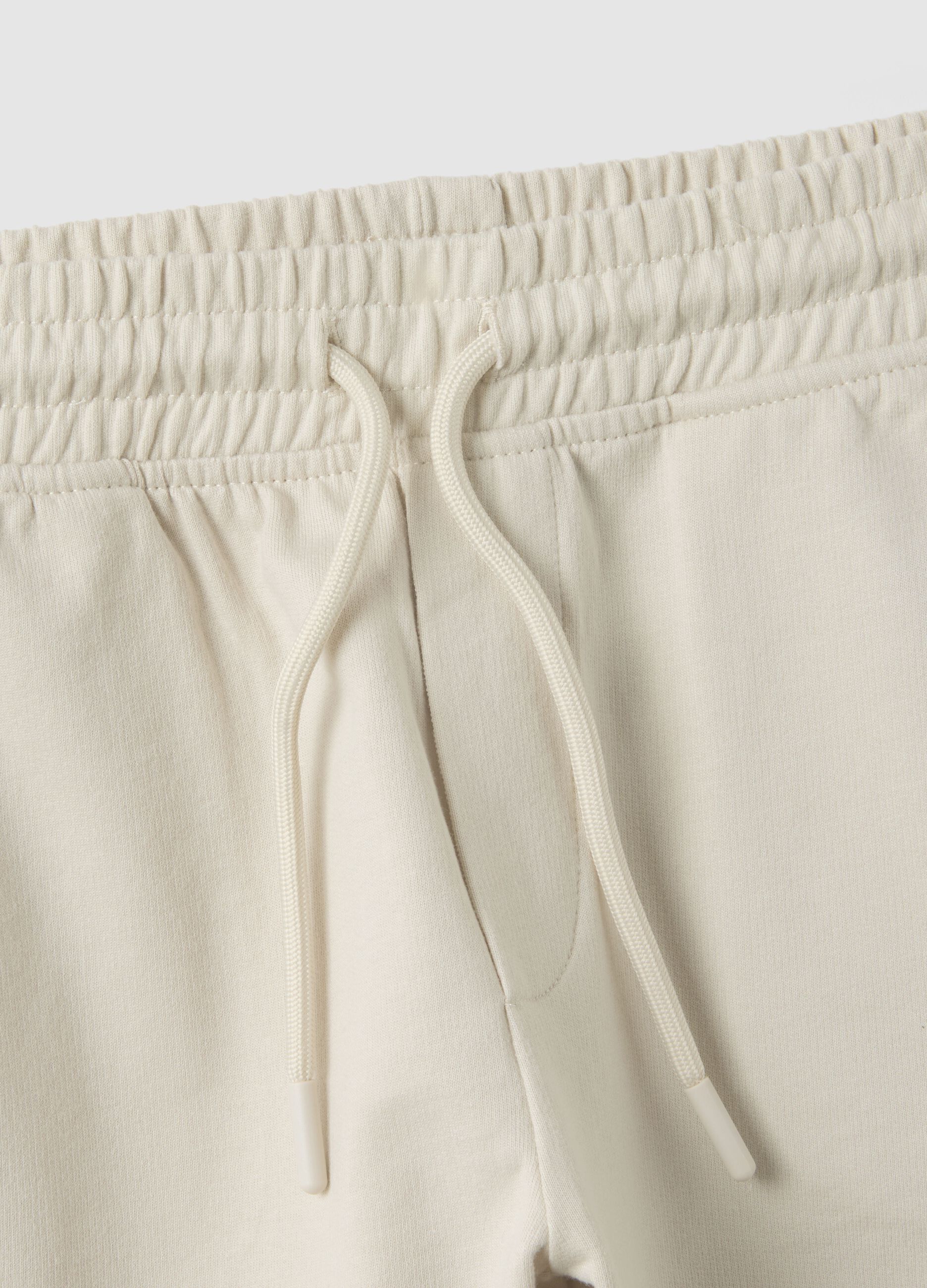 Pantaloncini in puro cotone beige da bambino regular fit