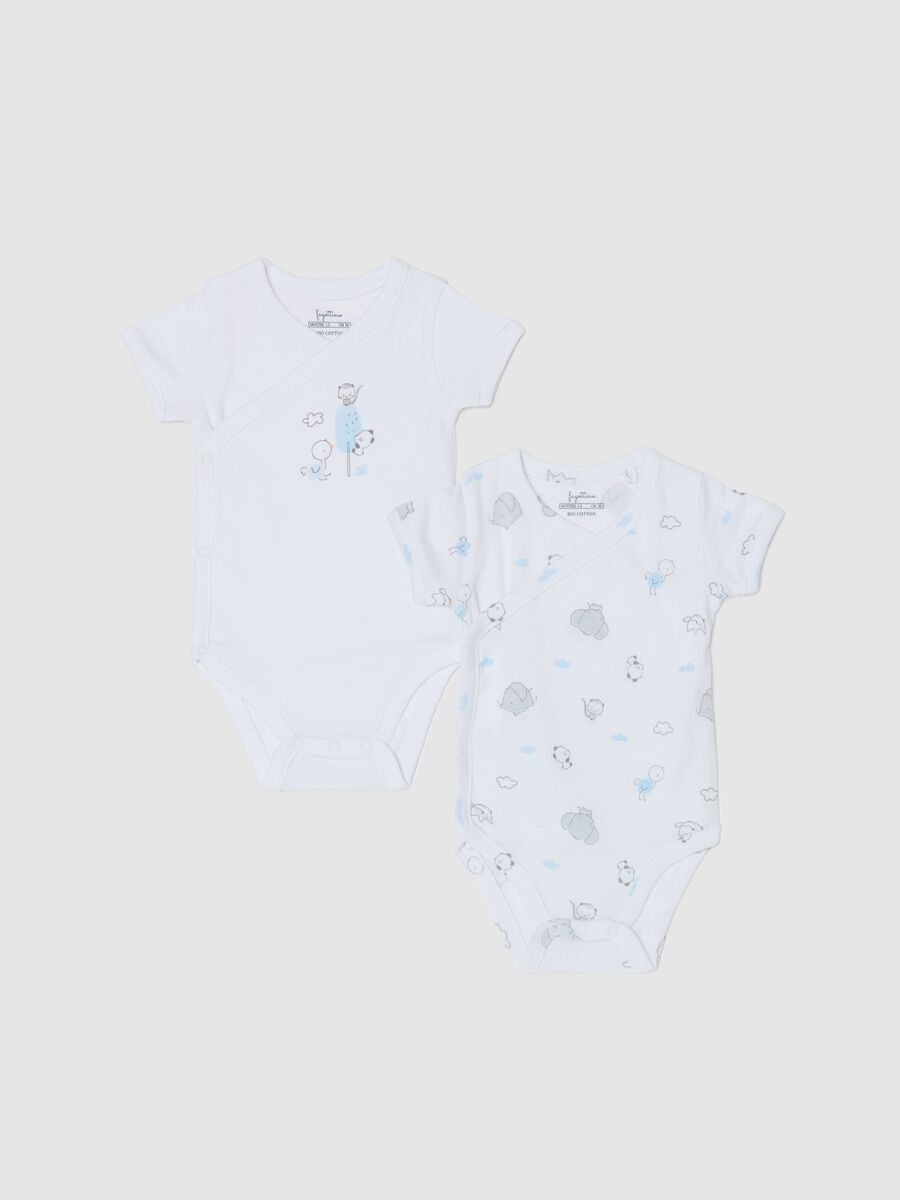 Two-pack bodysuits in organic cotton with animals print_0