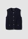 Blue pure-cotton knitted gilet in a regular fit_4