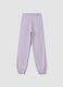 Purple organic cotton jogger trousers, regular fit, for girls_5