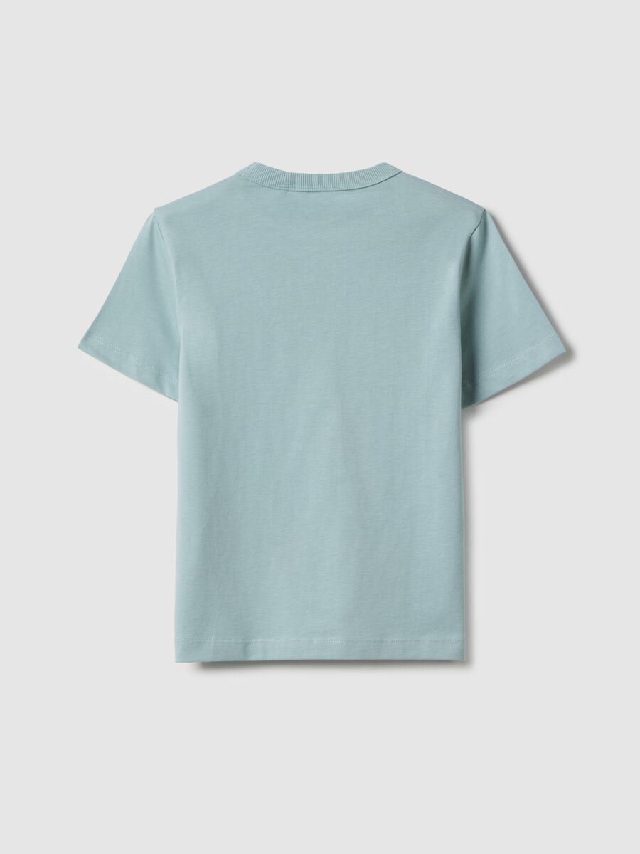 Children's blue crew neck t-shirt in pure cotton regular fit_1