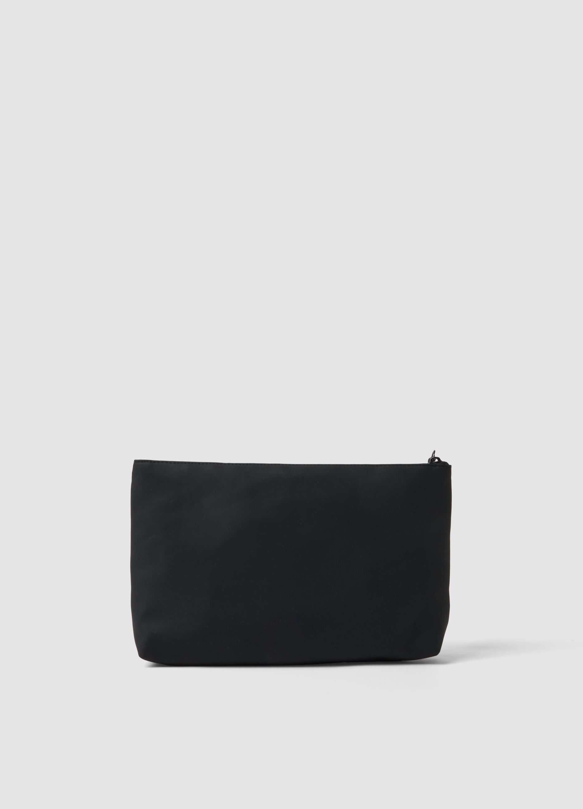 Black zip pouch with wrist strap