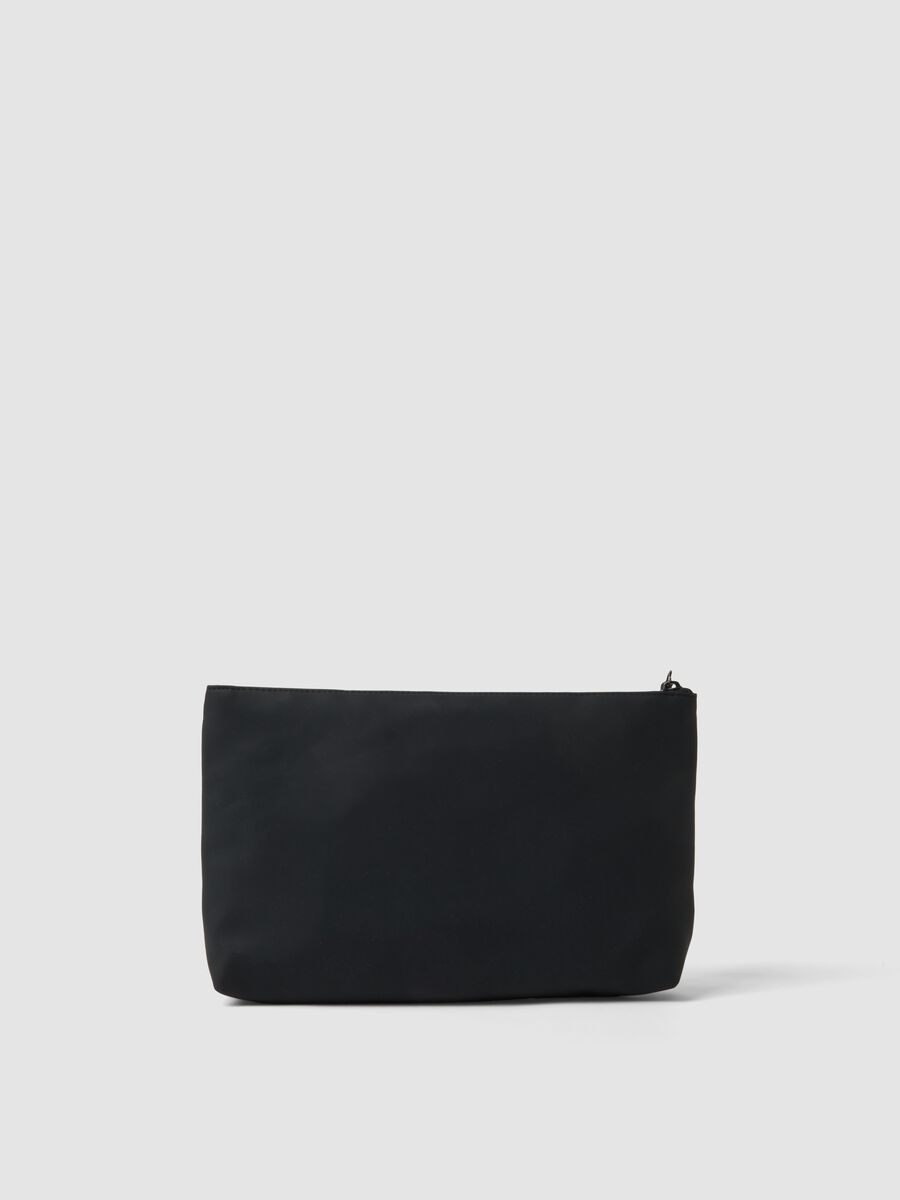 Black zip pouch with wrist strap_1