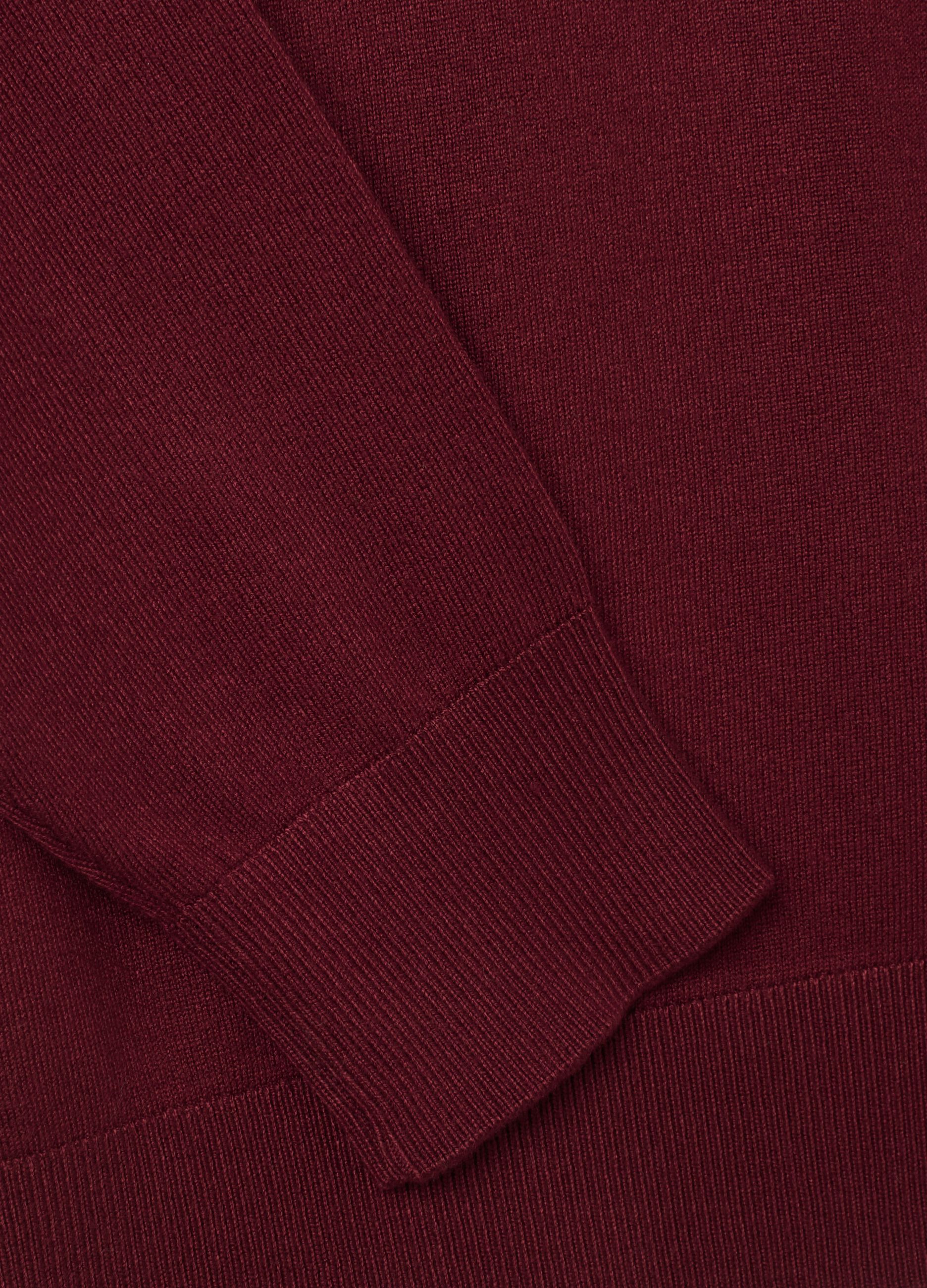 Red mixed material sweater, regular fit