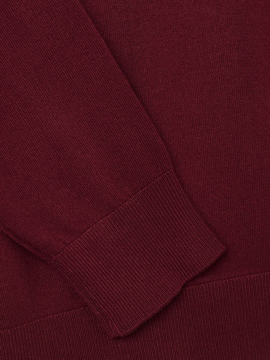 Red mixed material sweater, regular fit_5
