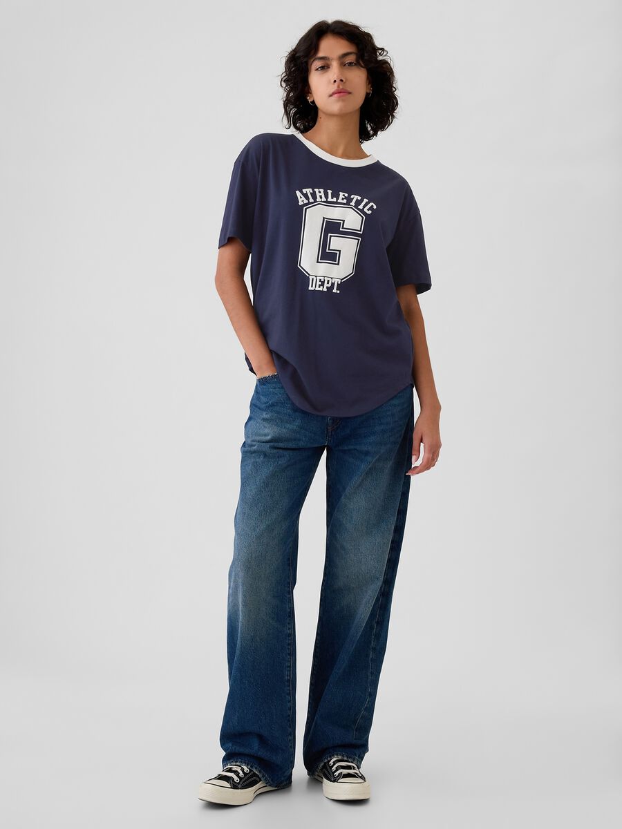 Organic cotton T-shirt with Athletic Dept. logo print_1