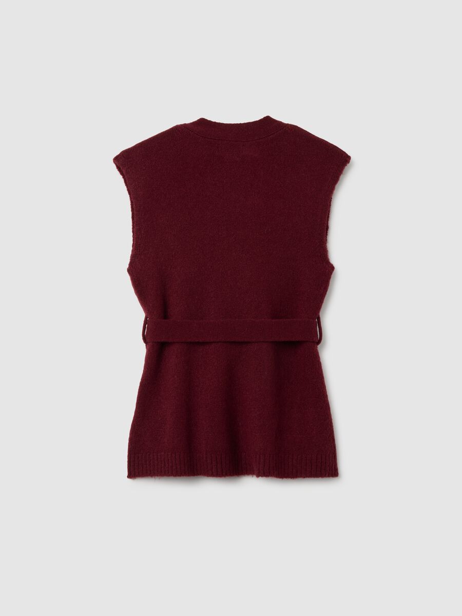 Girls' Red Regular Fit Cardigan_1