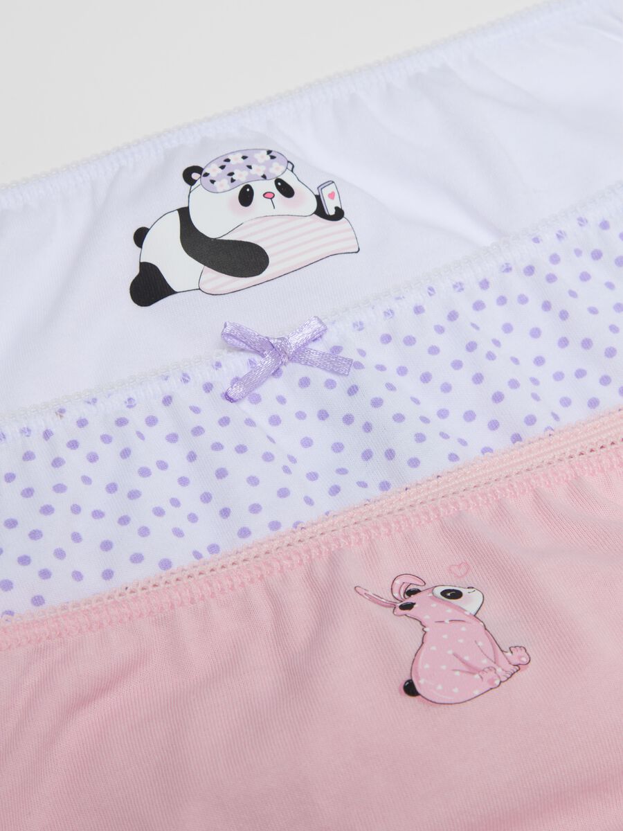 Five-pack briefs in cotton with bow and print_3