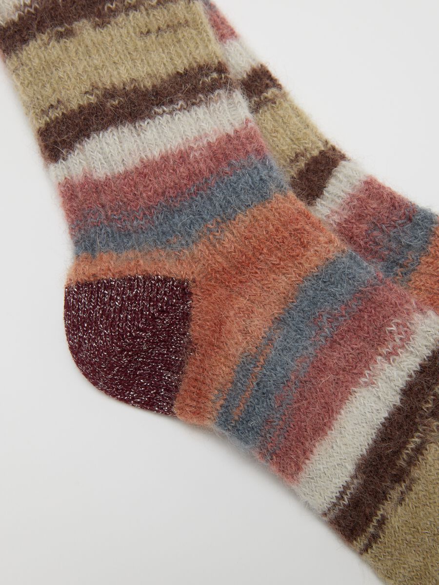 Multicoloured striped socks in mohair and alpaca blend_2