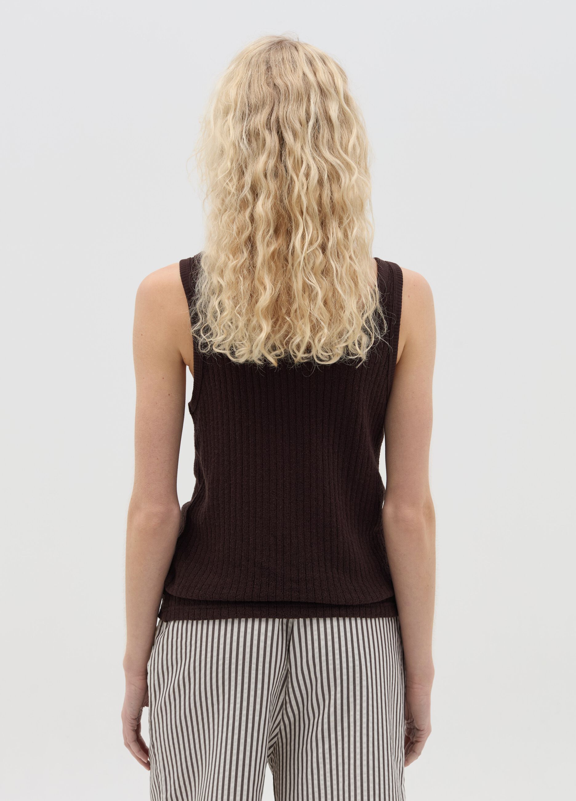 Tank top with striped motif