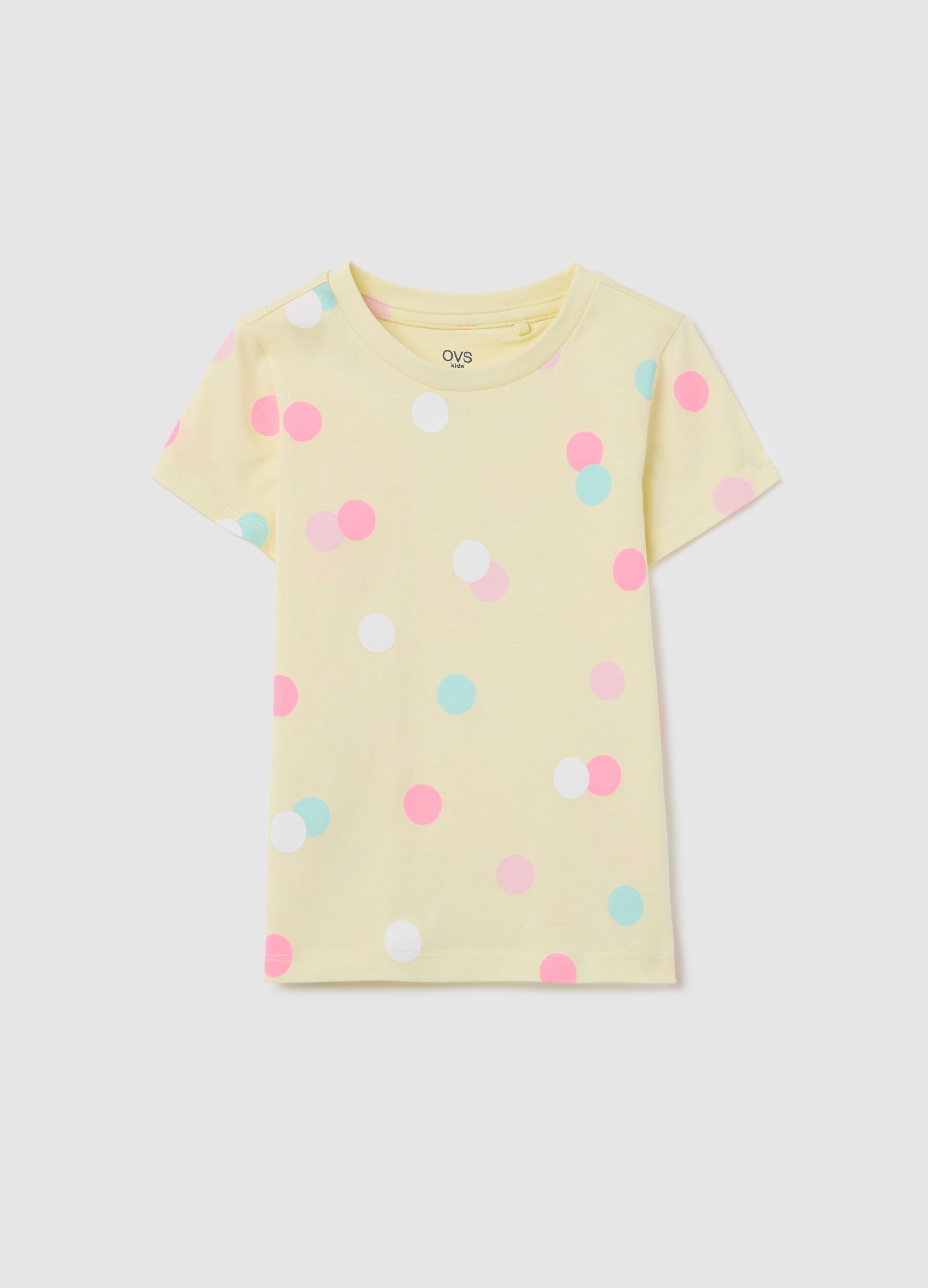 Yellow T-shirt in cotton with print
