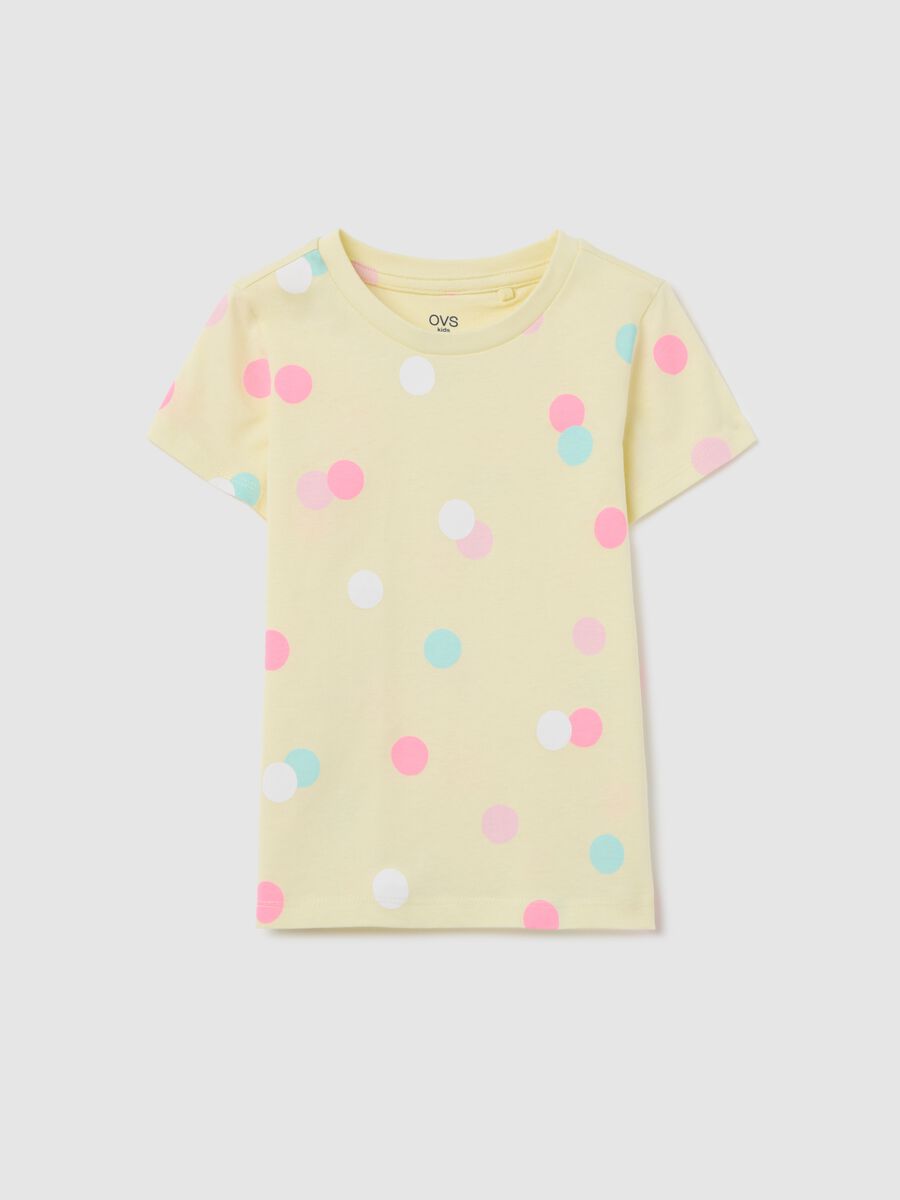 Yellow T-shirt in cotton with print_0
