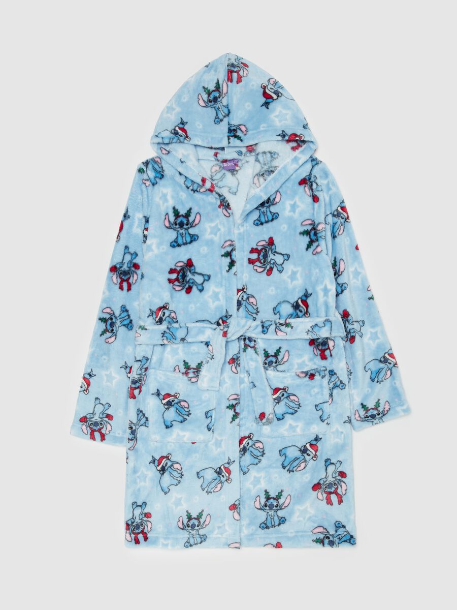 Dressing gown with hood and Stitch print_0