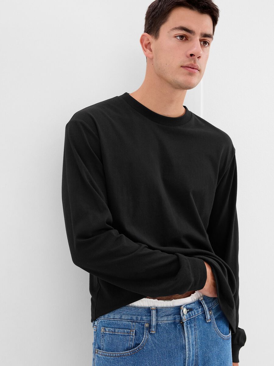 Organic cotton sweatshirt with round neck_0