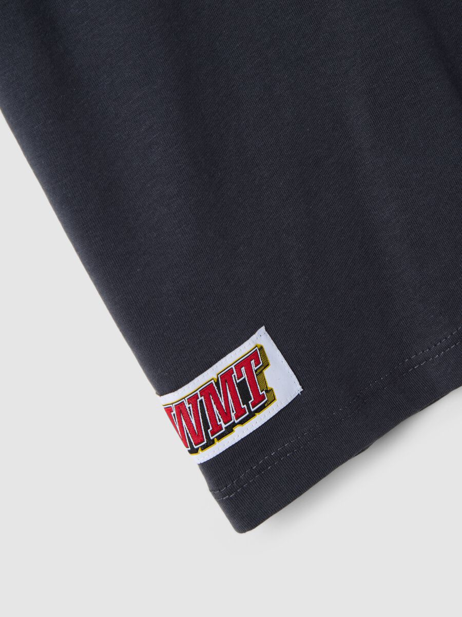 T-shirt in puro cotone nero da bambino regular fit con logo Hot Wheels_3