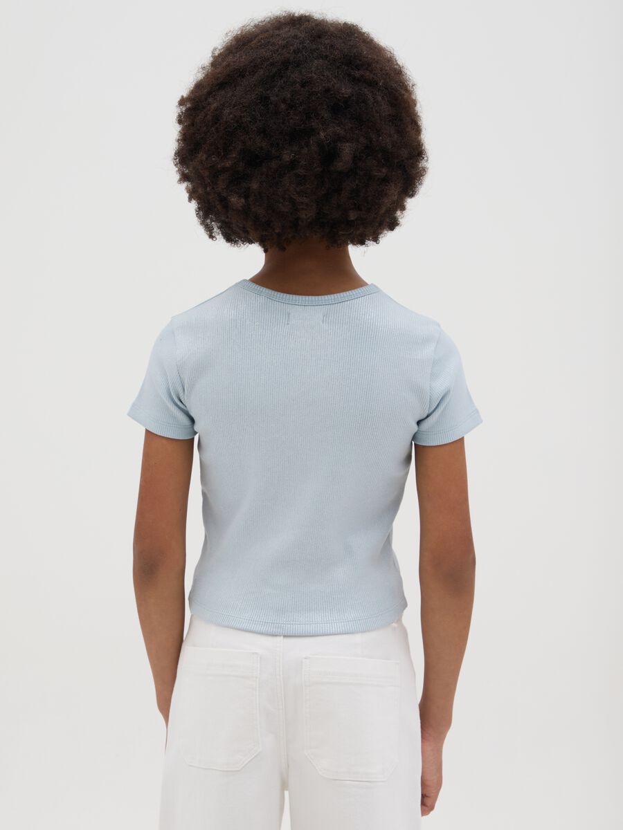 OVS Kids Short Sleeve Blue Stretch Cotton T-shirt_1