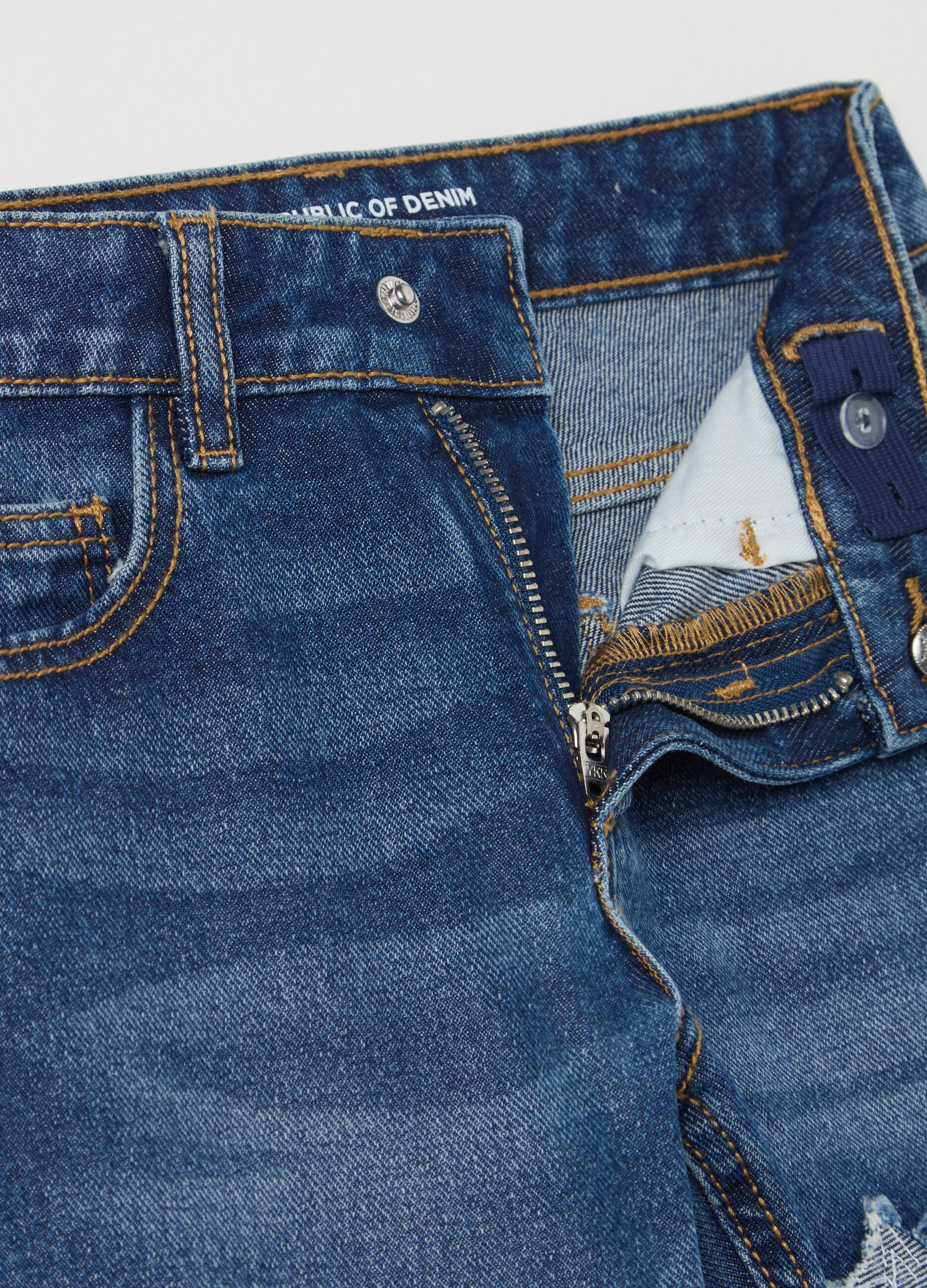 Flare-fit jeans with stars