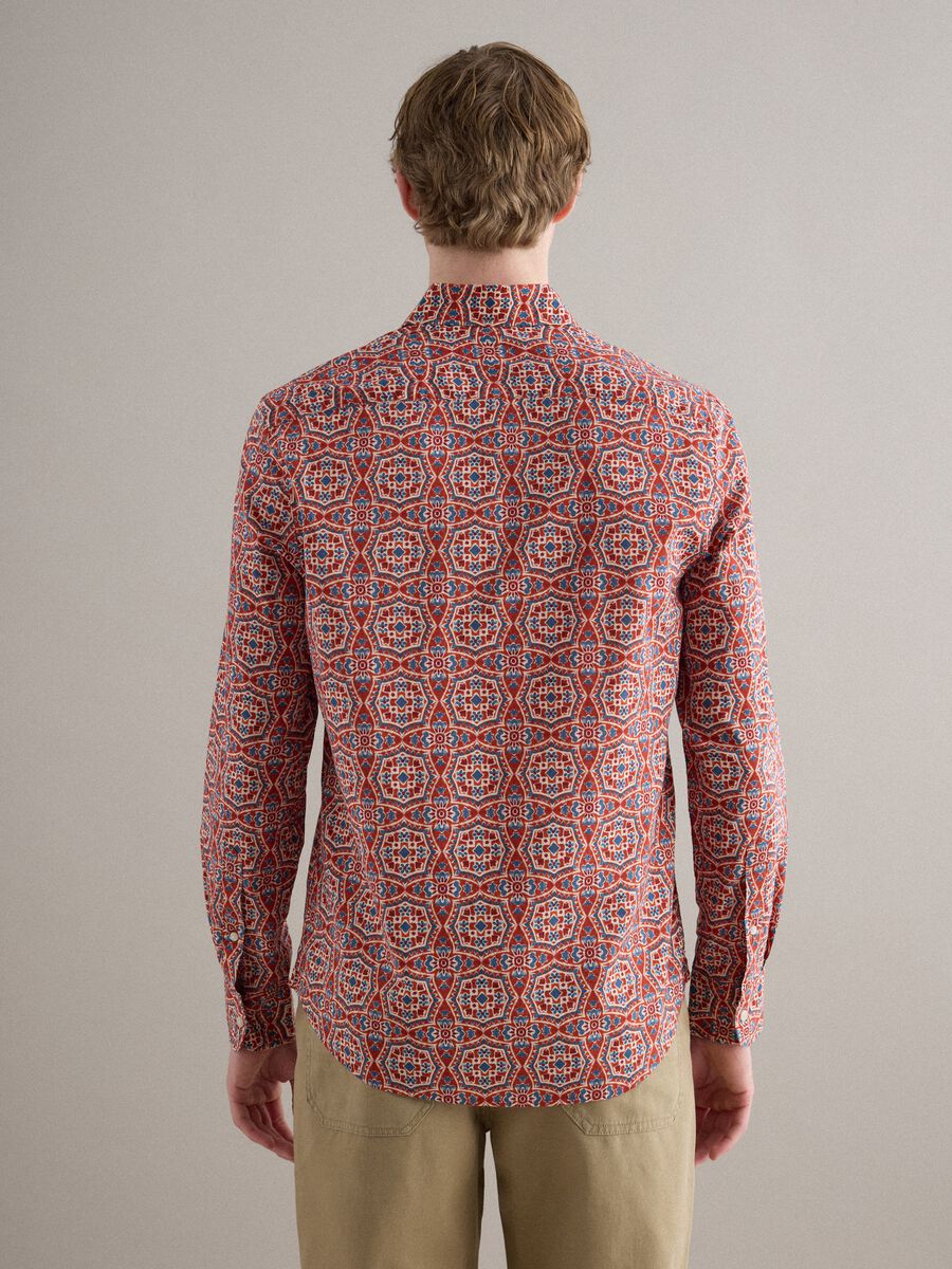 Camicia in puro cotone multicolor regular fit con fantasia_3